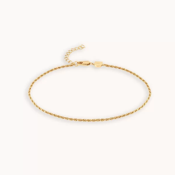 Rope Chain Anklet in Gold - Image 2